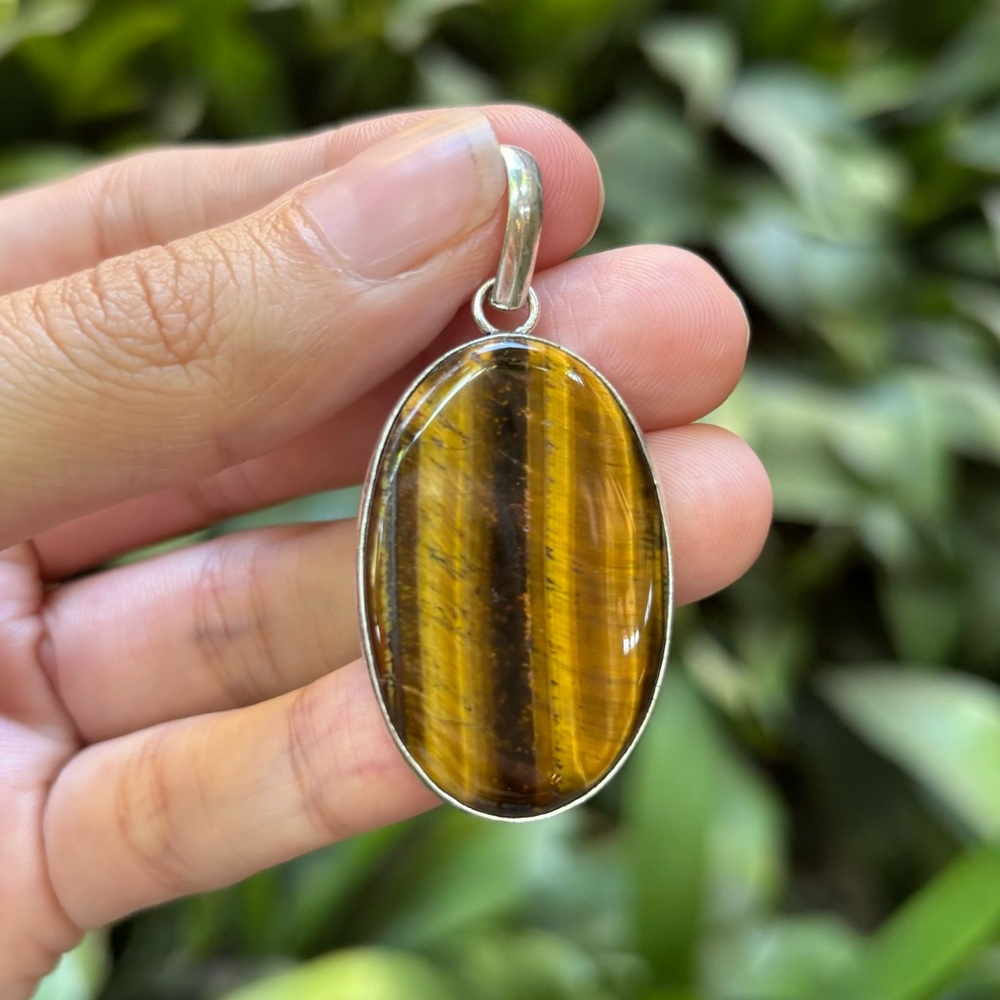 Tigers Eye .925 Sterling Silver Pendant